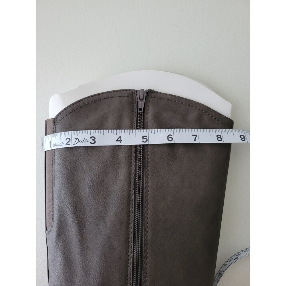 G.H. Bass & Co. Adrina Knee High Leather Riding Boots Gray Brown Wide Calf W 9M - Picture 15 of 16